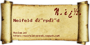 Neifeld Árpád névjegykártya